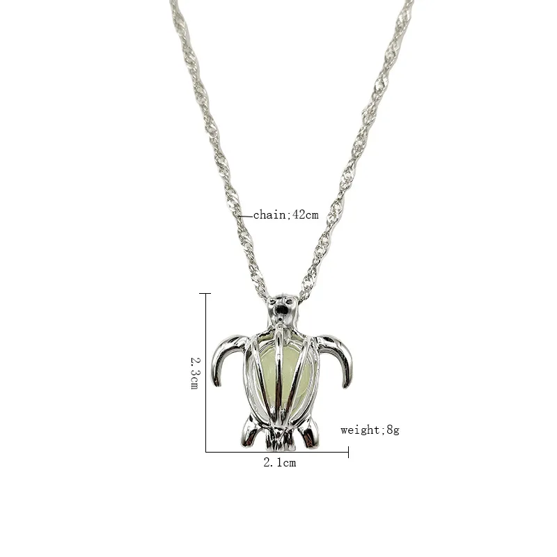 Luminous Glow-in-the-Dark Sea Turtle Pendant Necklace for Women – Exquisite Stainless Steel Ocean Turtle Collarbone Chain Choker Temperament Elegant Mystical Spiritual Wisdom Protection Glowing Jewelry Unique Halloween Fantasy Gift - Image 3