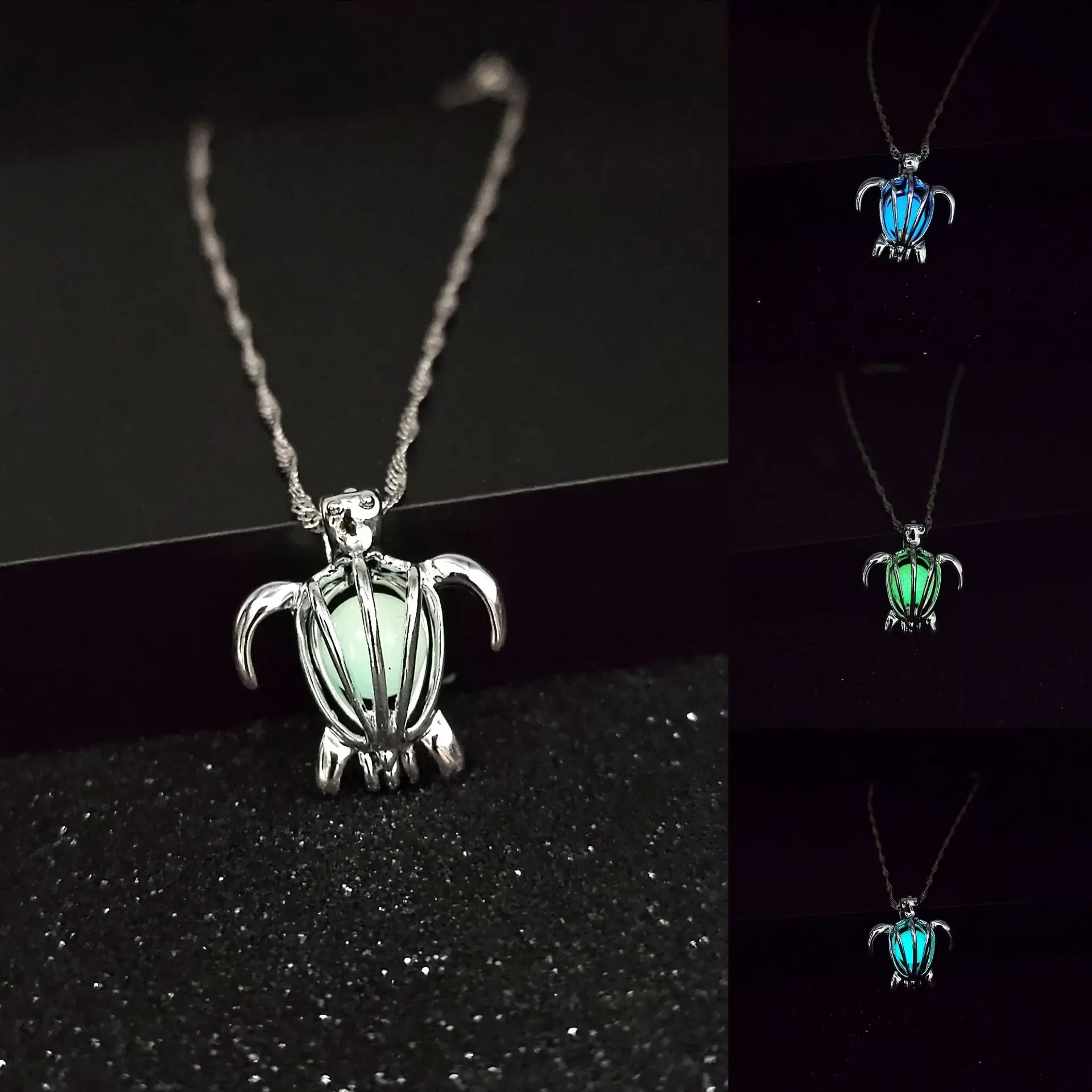 Luminous Glow-in-the-Dark Sea Turtle Pendant Necklace for Women – Exquisite Stainless Steel Ocean Turtle Collarbone Chain Choker Temperament Elegant Mystical Spiritual Wisdom Protection Glowing Jewelry Unique Halloween Fantasy Gift - Image 5
