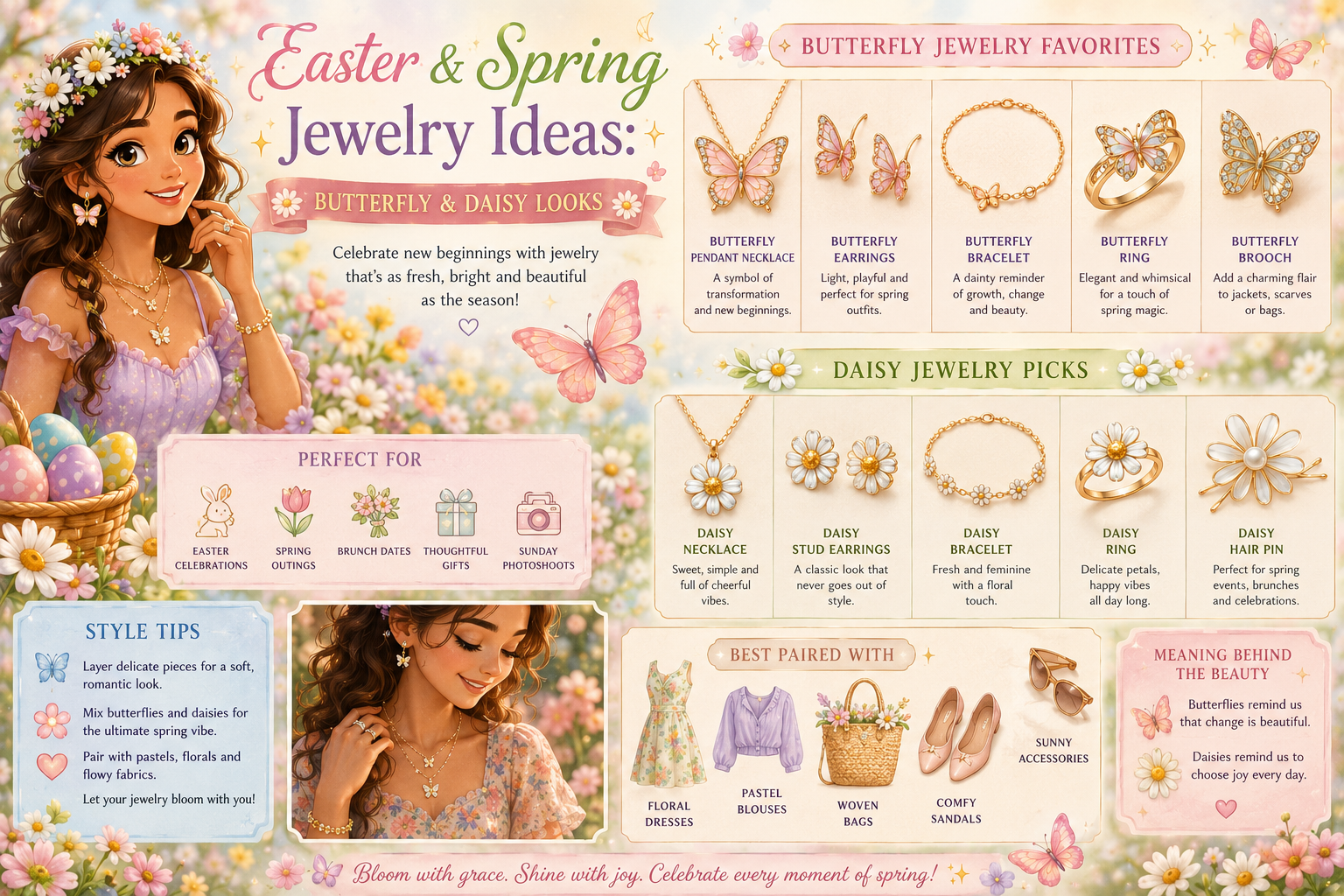 Easter and Spring Jewelry Ideas: Butterfly and Daisy Looks That Glow with Fresh Beauty