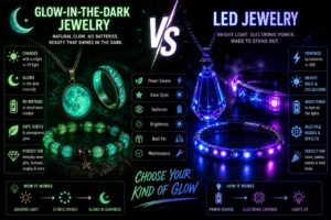 Glow-in-the-Dark vs LED Jewelry: What’s the Difference?