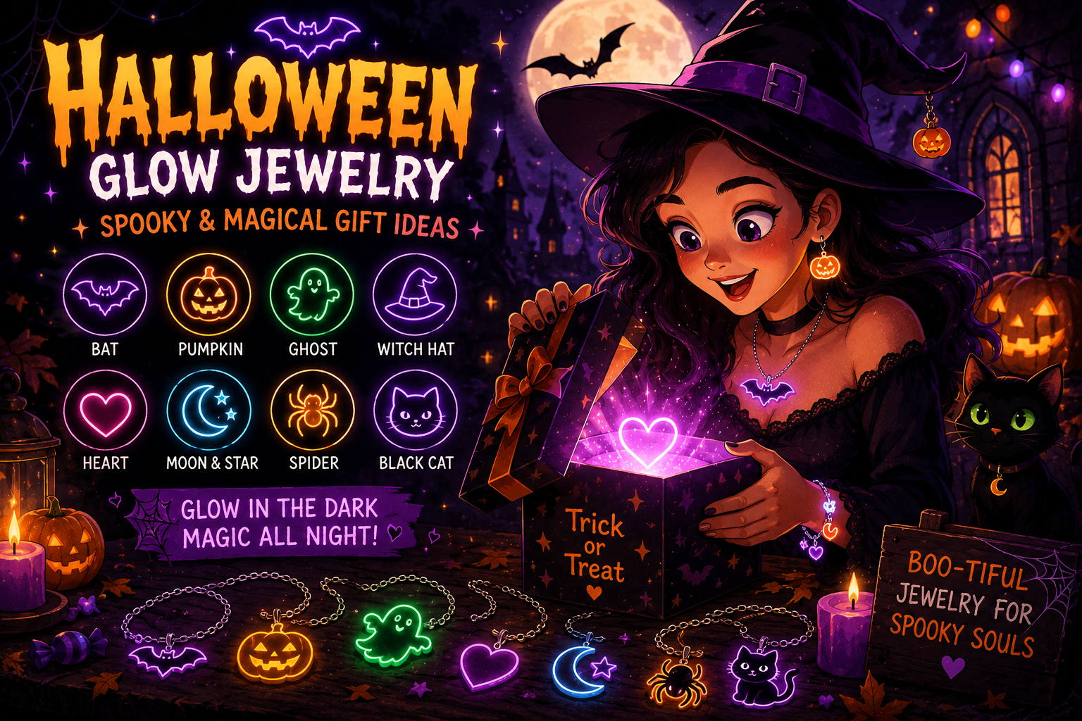 Halloween Glow Jewelry Guide: Spooky, Cute and Fantasy Looks