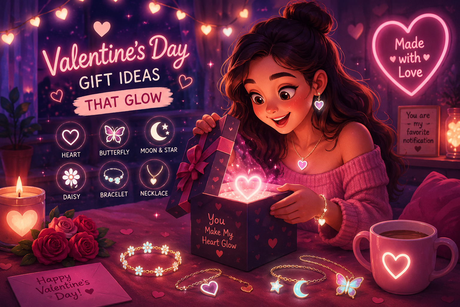 Valentine’s Day Glow Jewelry Gift Guide: Romantic Luminous Gifts That Shine After Dark