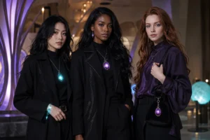 cosplay jewelry styled for comic con looks with luminous detail