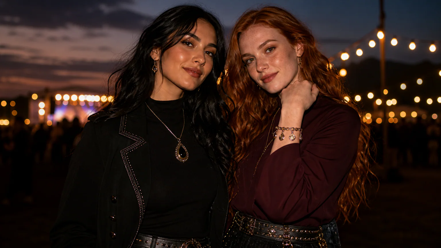 festival jewelry styled for intentional after-sunset photos