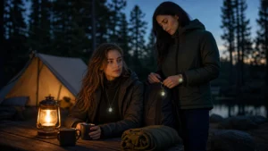 glow accessories outdoors styled with dark camping outfits
