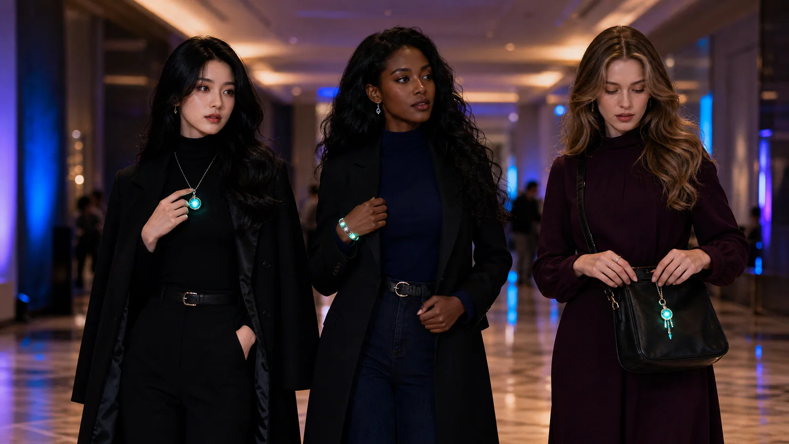 glow cosplay accessories styled with classic jewelry for comic con