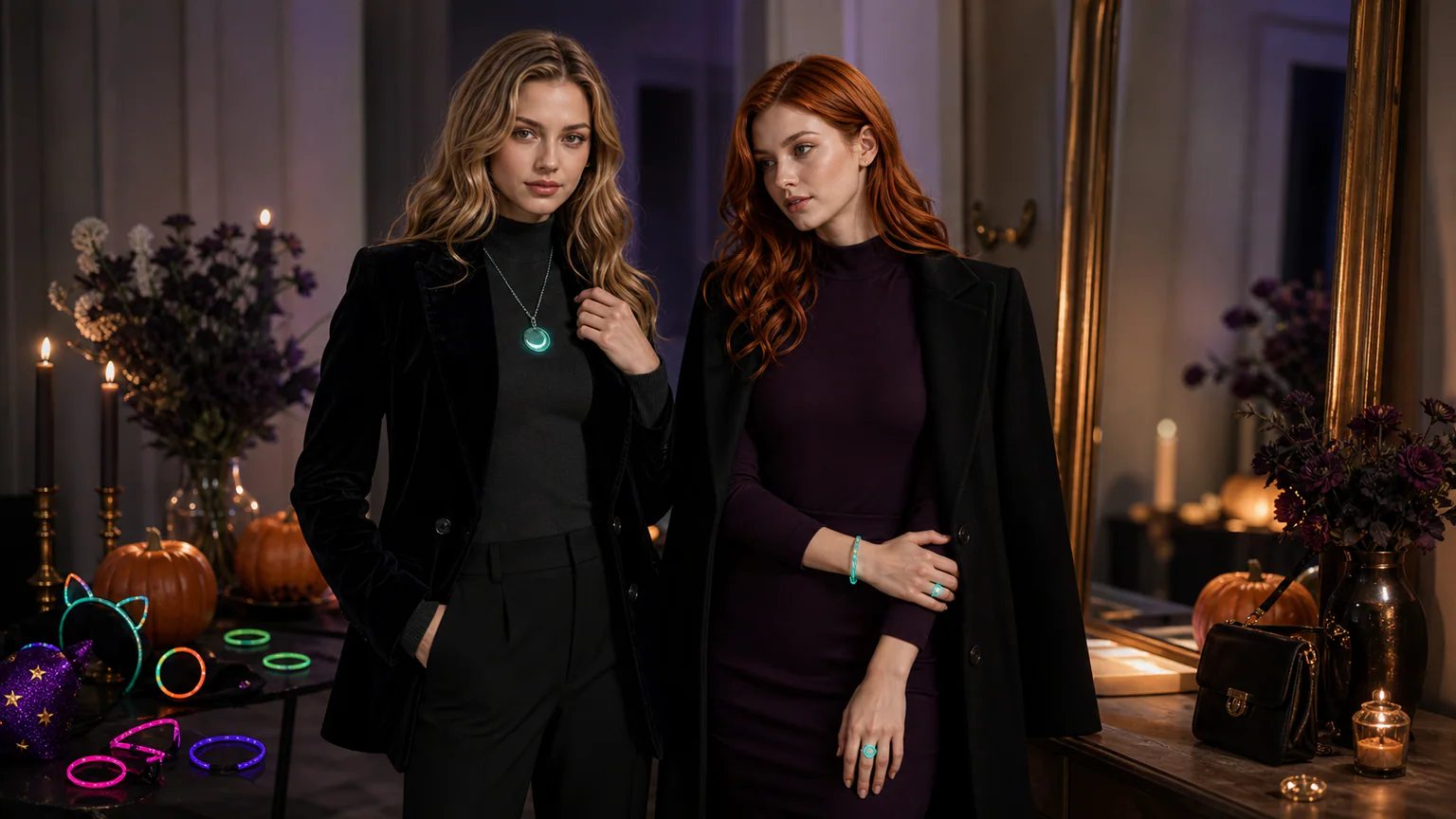 glow holiday accessories: Glow Holiday Accessories: The Difference Between Novelty and Wearable Holiday Glow Jewelry For Halloween Night