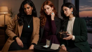 Glow in the dark gifts styled as unique jewelry signature details for women