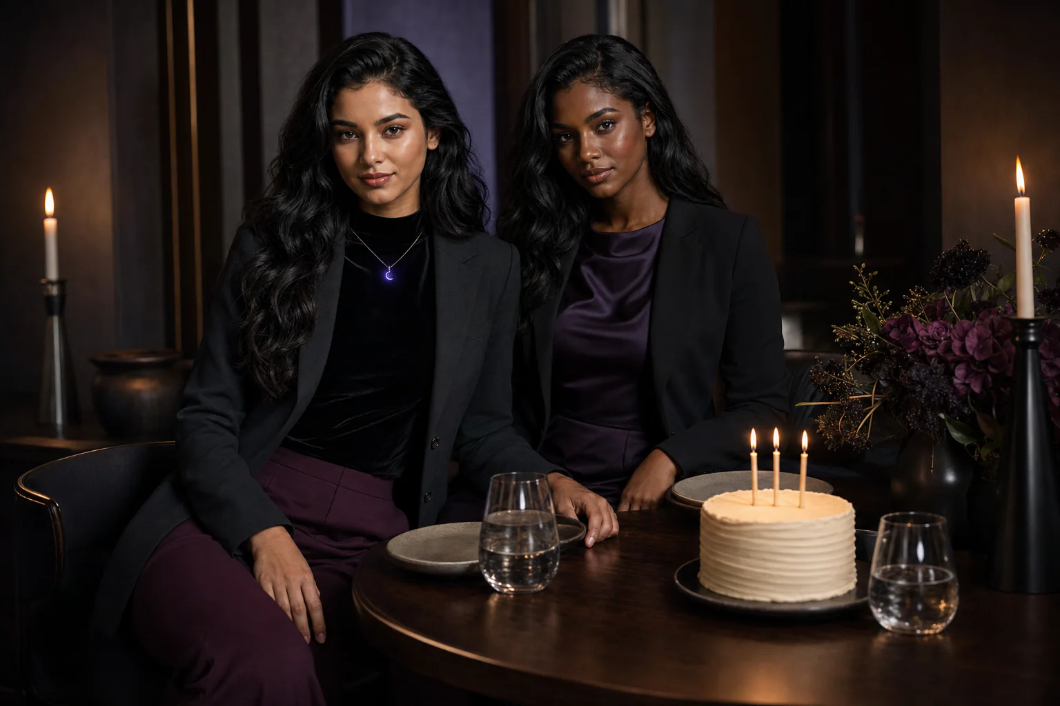 Halloween glow jewelry styled as birthday dinner jewelry