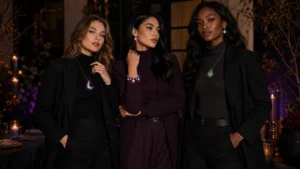 holiday jewelry styled for intentional Halloween night photos