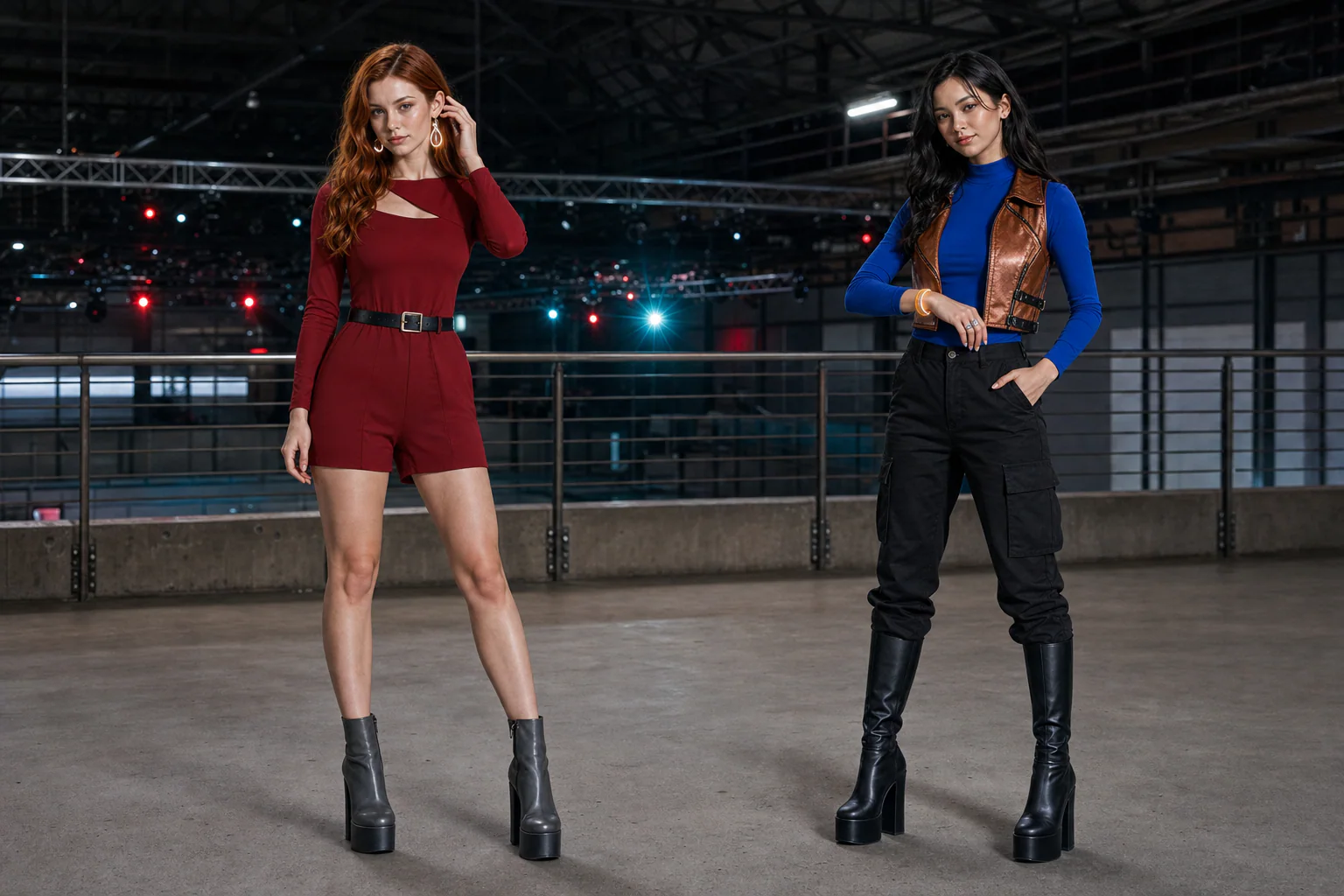 nightclub jewelry with a warehouse event outfit in low light