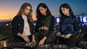 Music festival jewelry styled for an after-sunset festival outfit