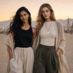 music festival jewelry styled with desert festival jewelry at sunset