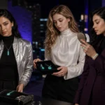 Nightclub jewelry and rave accessories photographed after dark for a glow party