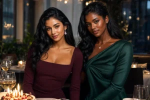 party accessories: How to Pair Holiday Glow Jewelry with Makeup, Hair, and Necklines At Birthday Dinners