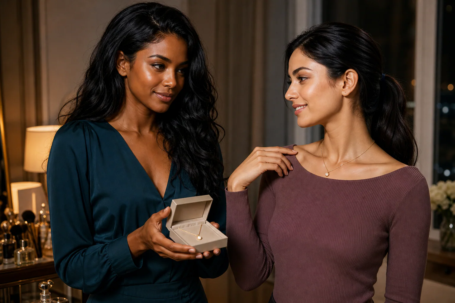 glow in the dark gifts: How to Pair Unique Jewelry Gifts with Makeup, Hair, and Necklines For Sisters