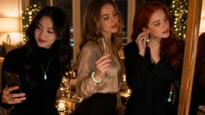 party accessories: Party Accessories: The Honest Truth About How Holiday Glow Jewelry Looks in the Dark In New Year Photos