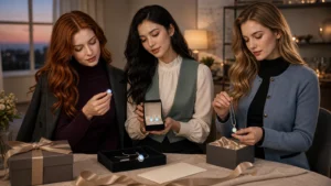 Unique jewelry gifts that glow softly styled as luminous jewelry gifts for women